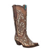 CORRAL Womens Orix Glittered Inlay and Studs Brown Snip Toe Cowboy Boots (C3331-LD)
