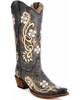 CIRCLE G by CORRAL Womens Black/Multi Color Floral Embroidery Boots (L5175-LD)