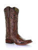 CORRAL Womens Circle G Brown/Black Embroidery Square Toe Boots (L5557-LD)