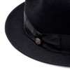 STETSON Saxon Fur Felt Black Fedora Hat (TFSAXN-022007)