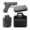 GLOCK G43X 9mm 3.41in 10rd Black Pistol with GRITR IWB Left Hand EDC Handgun Holster for Glock 43X, Multi-Caliber Cleaning Kit and Soft Pistol Case
