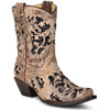 CORRAL Women's Brown Inlay And Embroidery And Studs And Crystals Ankle Boots (A4190)