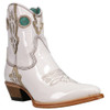CORRAL Women's White Patent Leather Overlay Embroidery And Pullholes Booties (C3898-M-05)