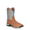 CORRAL Ladies Farm and Ranch Square Toe Tan Hydro Resist/Blue Top Cactus Boots (W5003)