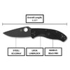 SPYDERCO Tenacious Lightweight 3.39in PlainEdge Black Blade Knife (C122PBBK)