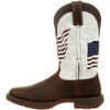 DURANGO Distressed Flag Bay Brown And White Western Boots (DDB0312)