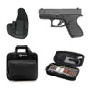 GLOCK G43 9mm 3.39in 6rd Semi-Automatic Pistol with CROSSBREED The Reckoning Right Hand IWB Holster For Glock 43/43X, GRITR Multi-Caliber Gun Cleaning Kit and GRITR Soft Black Pistol Case