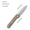 KUBEY Royal Linerlock Tan Folding Knife (KUB321D)