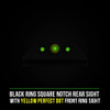 NIGHT FISION Glock 17/19/34 Yellow Front Ring and Black Rear Rings Night Sight Set (GLK-001-003-YGZG)