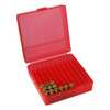 MTM Flip-Top 41 44 45 LC 100 Round Clear Red Ammo Box (P-100-44-29)