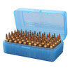 MTM Flip-Top 223 270 WSSM 460 500 S&W 50 Round Clear Blue Ammo Box (RSLD-50-24)