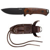 WOOX Rock 62 Mil-Spec Black Blade American Walnut Handle Fixed Knife with WOOX Genuine Leather High-End Knife Sheath