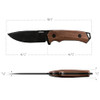 WOOX Rock 62 Mil-Spec Black Blade American Walnut Handle Fixed Knife with WOOX Genuine Leather High-End Knife Sheath