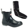 XTRATUF Women's Legacy Deck Black Size 9 Boot and KORKERS I-Drain Neoprene 3.5mm Black Size M Guard Sock