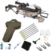EXCALIBUR TwinStrike Break-Up Country Crossbow Package, T-Handle Puller, Quill 6-Pk Arrows, Tomb Case, Boltcutter 6-Pk Broadheads, Crossbow Maintenance Utility Pack, 2 Ceasefire String , DualFire Crossbow Stringer, GRITR Microfiber Cleaning Cloth