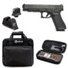 GLOCK G34 Gen5 Competition MOS 9mm 5.31in 3x 17rd Mags Semi-Automatic Pistol and TRIJICON Suppressor/Optic Height Sights for Glock Standard Frames, GRITR Multi-Caliber Cleaning Kit, GRITR Soft Black Pistol Case