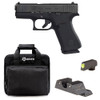 GLOCK G43X Subcompact 9mm 3.41in 2x 10rd Mags Semi-Automatic Pistol and TRIJICON HD XR Night Sights for Glock Small Frames, GRITR Soft Black Pistol Case