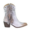 CORRAL Women's Gray Studs and Fringes Round Toe Ankle Boot (Q0169)