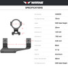 WARNE Vapor 1PC 30mm MSR Matte Black Mount (V4002M)