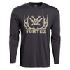 VORTEX Men's Full-Tine Charcoal Heather Long Sleeve T-Shirt (VOR-221-05-CHH)