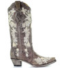 CORRAL Women's Tobacco Studs & Flowered Embroidery & Crystals Boots (A3572-LD)