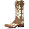 CORRAL Women's Circle G Tan Embroidery Square Toe Boots (L5409-LD)