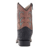 OLD WEST Toddlers All Over Leatherette Broad Square Toe Black Croco Print Foot/Light Brown Crackle Shaft Boots (VB1012)