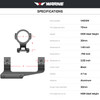 WARNE Vapor 30mm 20 MOA 1-Piece MSR Mount (V4012M)