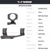 WARNE Tactical 1.9in Super High 34mm MSR Black Mount (SHXSKEL34TW)