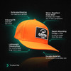 GRITR One Size Casual Trucker Hat for Everyday Wear w/ Patch & Pre-Curved Visor, Orange