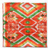 WYOMING TRADERS Aztec Regular Orange Green Silk Scarf (A5)