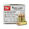 WINCHESTER AMMO USA White Box 9mm 115gr FMJ 50rd/Box Handgun Ammo (W9MM50)
