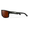 WILEY X EYEWEAR Peak Sunglasses with Matte Black Frame and Captivate Polarized Copper Lens (ACPEA02)
