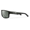 WILEY X EYEWEAR Peak Sunglasses with Matte Black Frame and Grey Silver Flash Lens (ACPEA06)