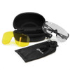 GRITR Shooting Safety Glasses w/ Interchangeable Lenses & Eva Case, Black Frame