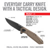 REAL AVID/REVO RAV-3 Steel 3.25in Drop Point Blade Folding Knife (AVRAV3)