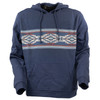 OUTBACK TRADING Men's Casey Casual Aztec Pattern Blue Kangaroo Pocket Hoodie (40133-BLU)