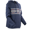 OUTBACK TRADING Men's Casey Casual Aztec Pattern Blue Kangaroo Pocket Hoodie (40133-BLU)