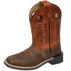 SMOKY MOUNTAIN BOOTS Boys Bronco Brown Distress/Burnt Orange Leather Western Boots (3245)