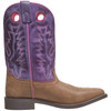 SMOKY MOUNTAIN BOOTS Girls Tracie Brown Distress/Purple Leather Western Boots (3122)