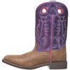 SMOKY MOUNTAIN BOOTS Girls Tracie Brown Distress/Purple Leather Western Boots (3122)