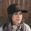 GRITR One Size Casual Trucker Hat w/ Pre-Curved Visor, Deep Black
