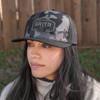 GRITR One Size Casual Trucker Hat w/ Pre-Curved Visor, Black Camo