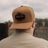 GRITR One Size Casual Trucker Hat w/ Pre-Curved Visor, Caramel