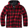 BRANDIT INDIVIDUAL WEAR Men's Hooded Fleece Quarter Zip Red/Black Checkered Pullover (5023-13041)