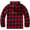 BRANDIT INDIVIDUAL WEAR Men's Hooded Fleece Quarter Zip Red/Black Checkered Pullover (5023-13041)