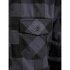 BRANDIT INDIVIDUAL WEAR Men's Flannel Check Black/Gray Charcoal Long Sleeve Shirt (4002-12028)