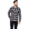 BRANDIT INDIVIDUAL WEAR Men's Flannel Check Black/Charcoal Long Sleeve Shirt (4002-12221)