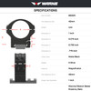 WARNE HyperLite 1in Black Low Matte Scope Rings (8500M)