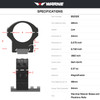WARNE HyperLite 34mm Low Dark Earth Rings (8520DE)